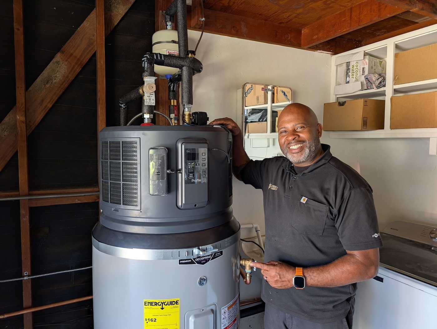 VoltHub heat pump water heater install